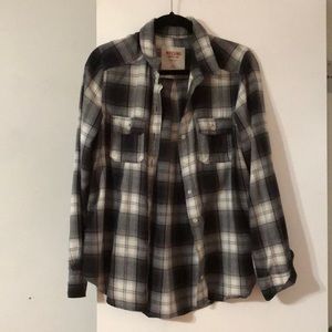 Plaid button down flannel shirt